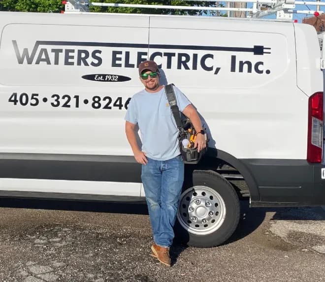 Caleb Waters, owner of Waters Electric Inc.